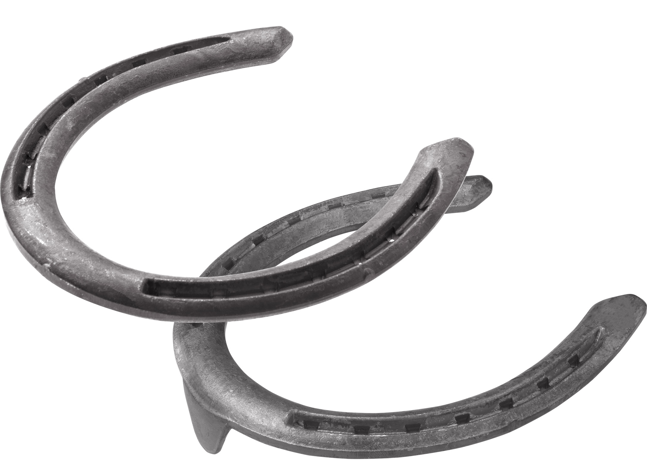 St.Croix Rapid Halfround horseshoes, hind unclipped and toe clip, bottom side view