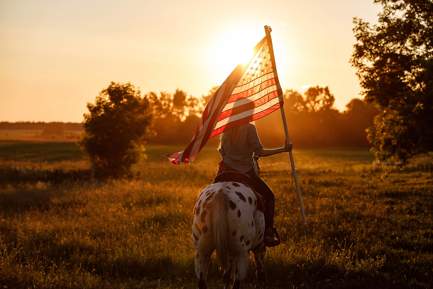 Girl American Flag 