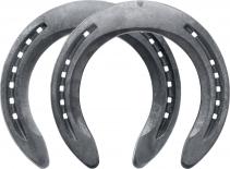 St. Croix Concorde Equi-Librium horseshoes, front toe clip and side clips, bottom side view