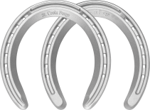 St. Croix Regular Toe horseshoes, front and hind, bottom view