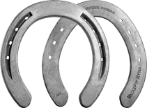 St. Croix Surefit Xtra horseshoes, front bottom, hind hoof side